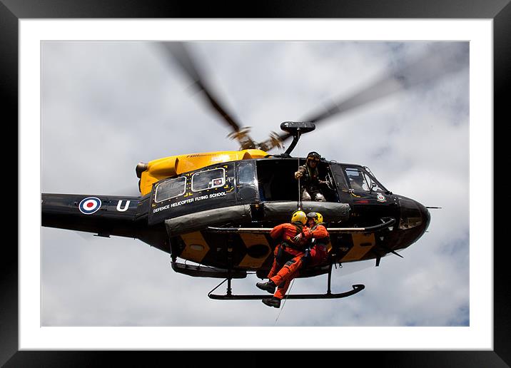 Griffin search and rescue helicopter Framed Mounted Print by Gail Johnson