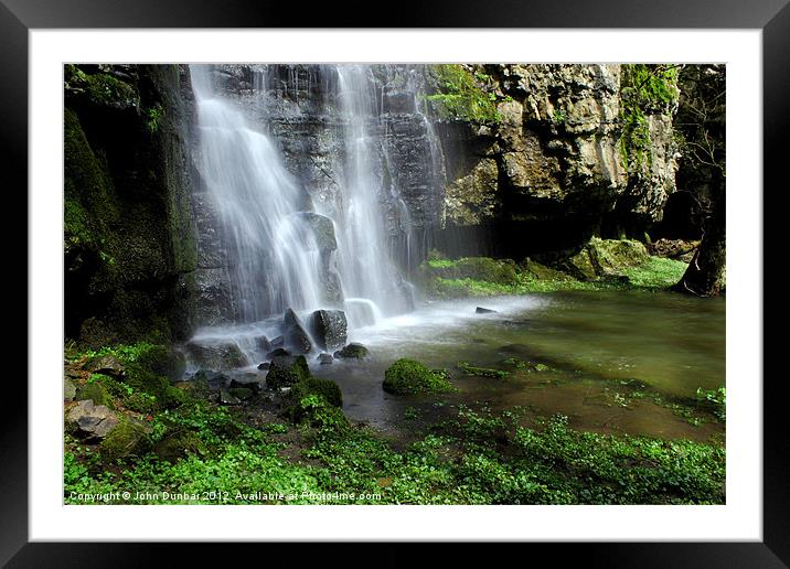 Waterfall at Swallet Falls Framed Mounted Print by John Dunbar