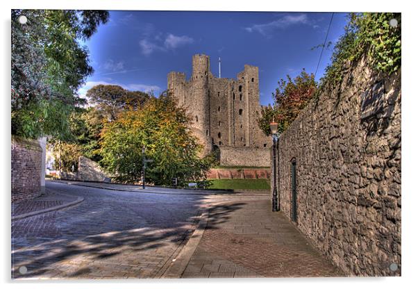 Rochester Castle Acrylic by Brian Fuller
