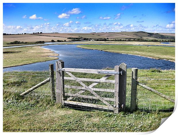 The Meandering Cuckmere Haven Print by Lucy Steele