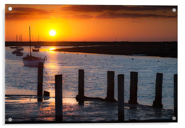 North Norfolk Sunset Acrylic by Stephen Mole
