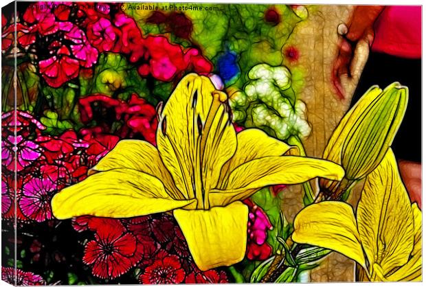 Yellow Lily's Canvas Print by Trevor Kersley RIP