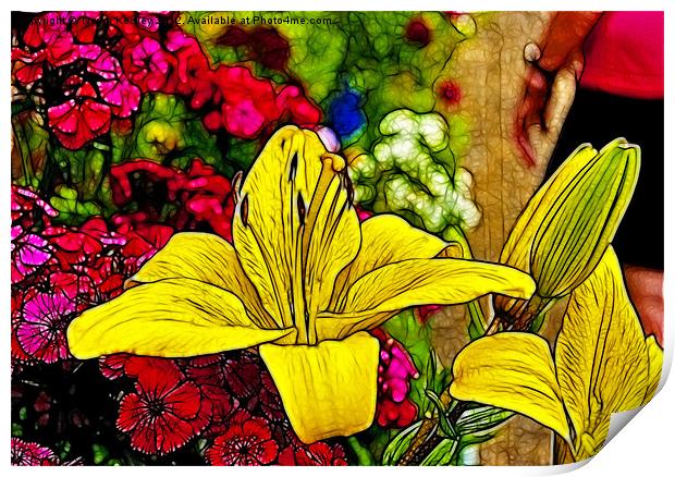Yellow Lily's Print by Trevor Kersley RIP