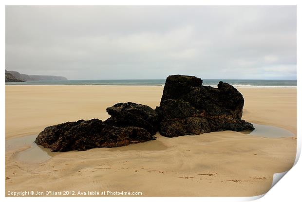 HEBRIDES  GARRY BEACH NORTH TOLSTA 48 Print by Jon O'Hara