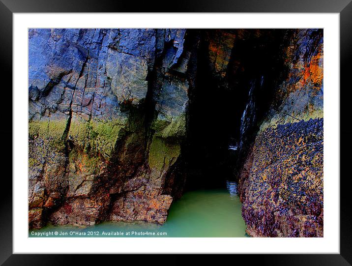 HEBRIDES RAINBOW CAVE OF WATER 2 Framed Mounted Print by Jon O'Hara