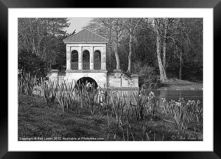 RomanBboathouse mono Framed Mounted Print by Rob Lester
