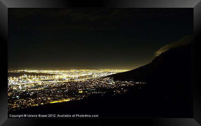 Cape Town at night Framed Print by Valerie Brown