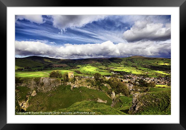 Mam Tor, Peveril Castle, Lose Hill And Castleton Framed Mounted Print by Darren Burroughs