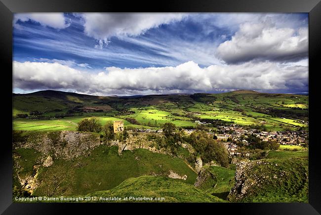 Mam Tor, Peveril Castle, Lose Hill And Castleton Framed Print by Darren Burroughs