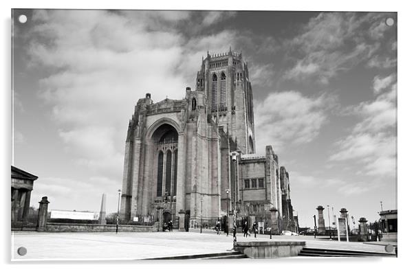 Liverpool Anglican Cathedral bw Acrylic by David French