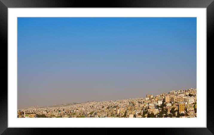 AMMAN IN THE HAZE Framed Mounted Print by radoslav rundic