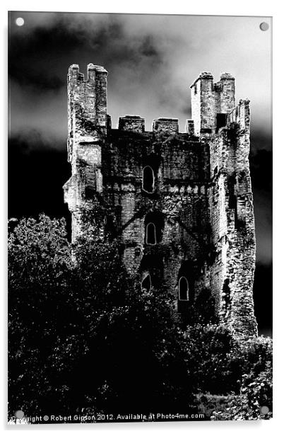 Helmsley Castle Acrylic by Robert Gipson