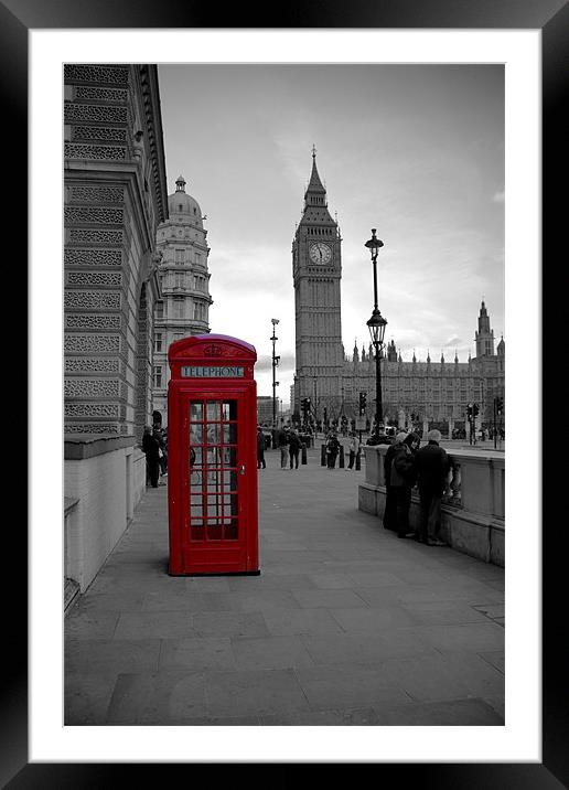 London Telephone box Framed Mounted Print by Steven Shea