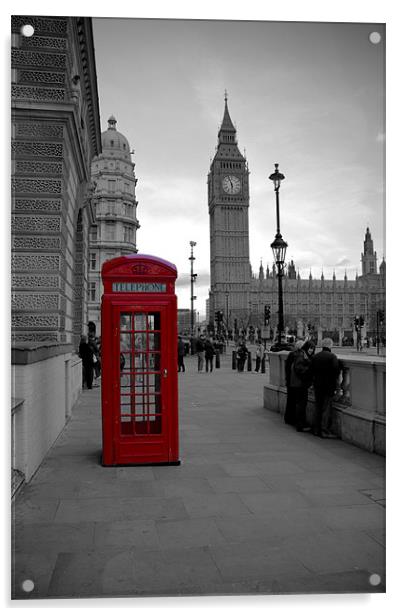 London Telephone box Acrylic by Steven Shea