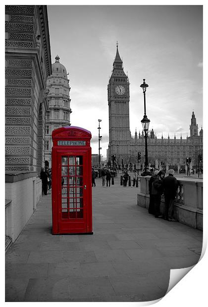 London Telephone box Print by Steven Shea