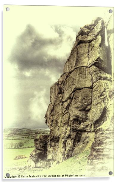 Almscliff Crag Profile #3. Acrylic by Colin Metcalf