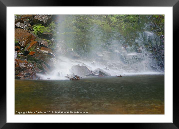 Welsh Waterfall Framed Mounted Print by Dan Davidson