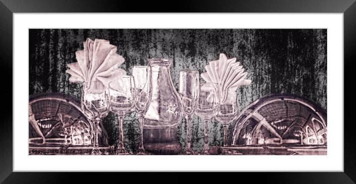 Table Set Framed Mounted Print by Elaine Young