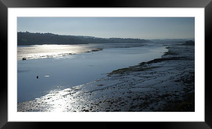 River Teign, Devon, October Dusk Framed Mounted Print by Judy Dann
