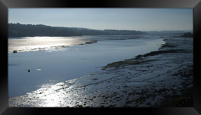 River Teign, Devon, October Dusk Framed Print by Judy Dann