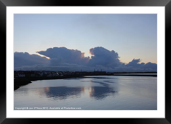 HEBRIDES STORNOWAY HARBOUR REFLECTION 1 Framed Mounted Print by Jon O'Hara