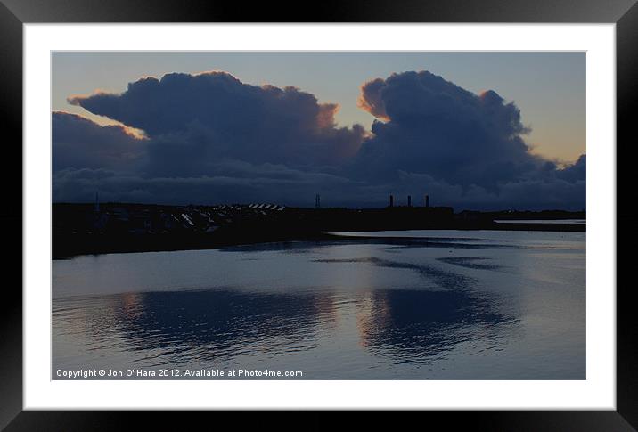 HEBRIDES STORNOWAY HARBOUR REFLECTION 4 Framed Mounted Print by Jon O'Hara