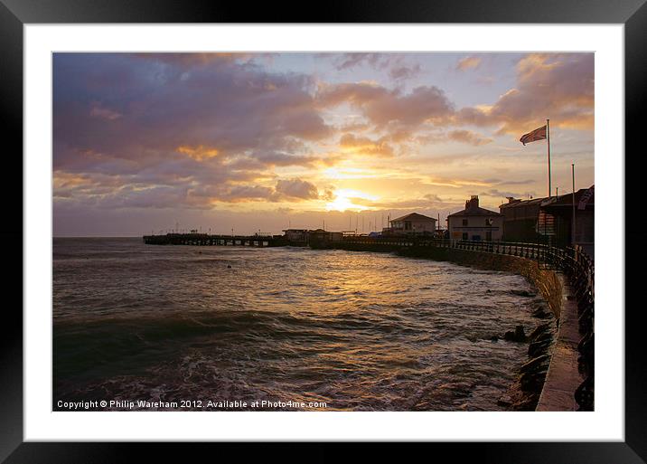 Swanage Pier at Dawn Framed Mounted Print by Phil Wareham