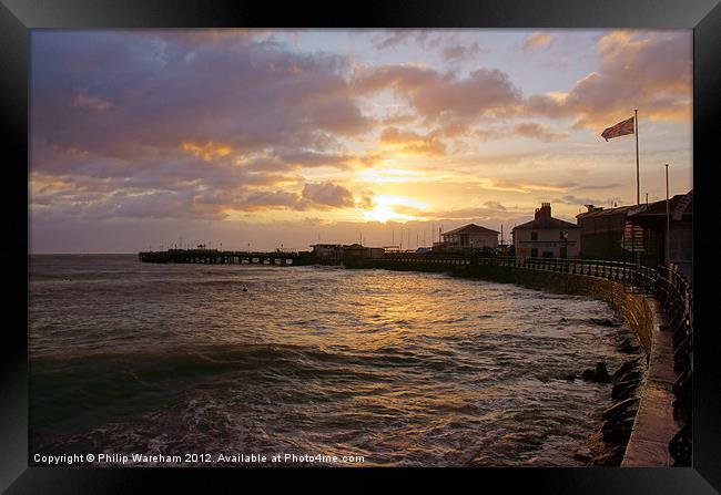 Swanage Pier at Dawn Framed Print by Phil Wareham