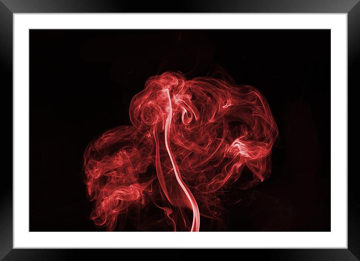 Explosive Red Framed Mounted Print by Steve Purnell