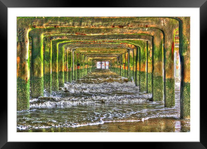 Under Walton on the naze Pier Framed Mounted Print by martin eccles