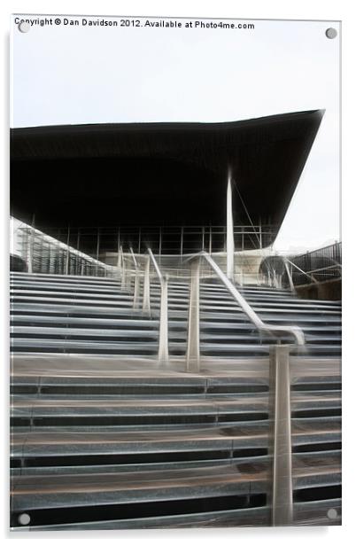 Senedd Steps Welsh Assembly Acrylic by Dan Davidson