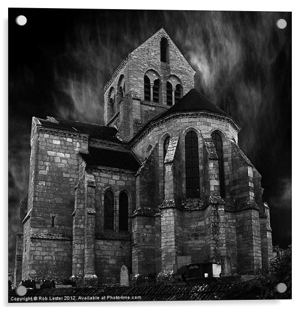 Spooky French church Acrylic by Rob Lester