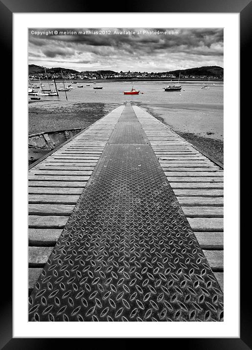 slipway at Conway harbour Framed Mounted Print by meirion matthias