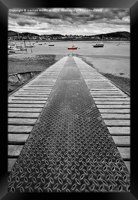 slipway at Conway harbour Framed Print by meirion matthias