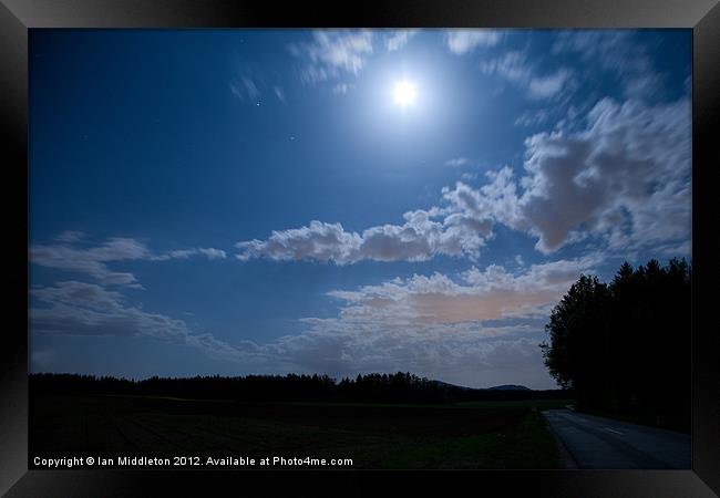 Saturn and moon Framed Print by Ian Middleton