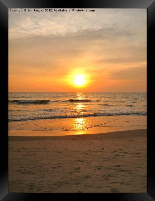 Goan Sunset Framed Print by Jon Jaques