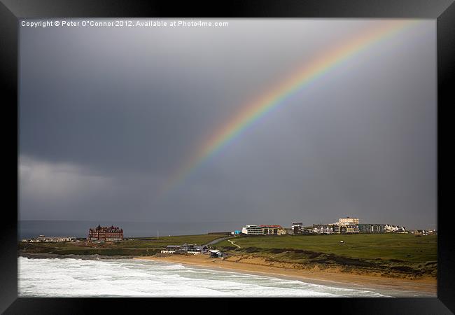 Headland Rainbow Framed Print by Canvas Landscape Peter O'Connor