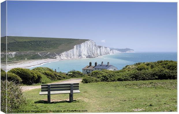 Seven Sisters Cuckmere Haven Sussex Canvas Print by Jim Hellier