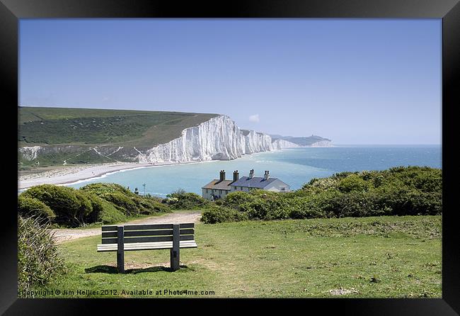 Seven Sisters Cuckmere Haven Sussex Framed Print by Jim Hellier