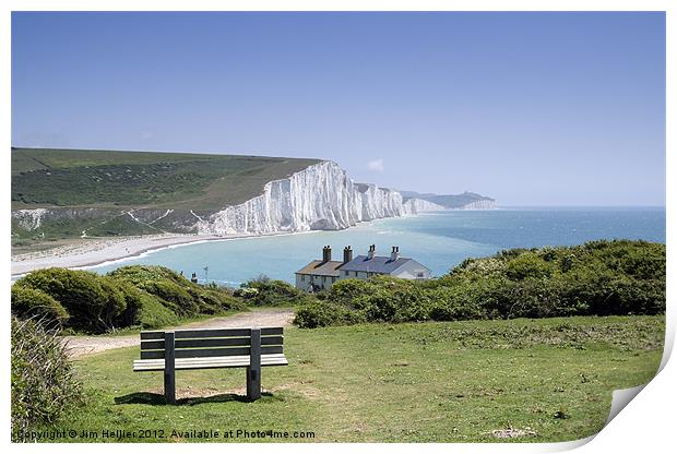 Seven Sisters Cuckmere Haven Sussex Print by Jim Hellier