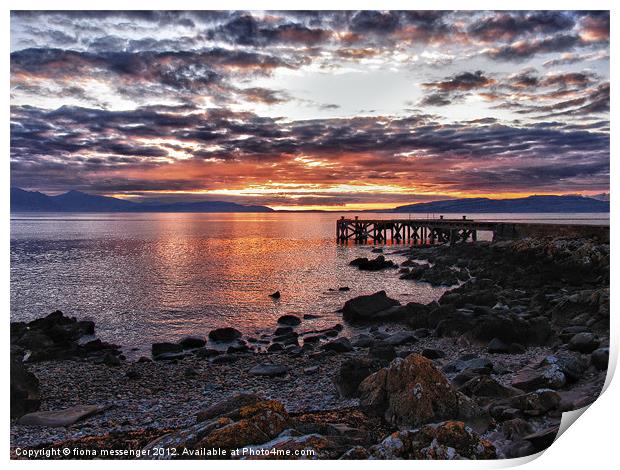 Sunset at the Jetty Print by Fiona Messenger
