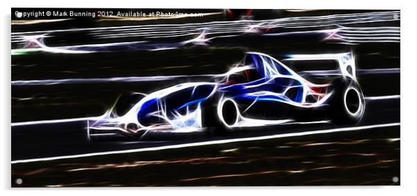Electric car racing Acrylic by Mark Bunning