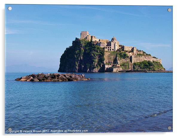 Aragonese Castle in Ischia Acrylic by Valerie Brown