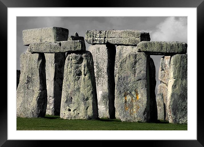 Stonehenge Closeup Framed Mounted Print by Mary Lane