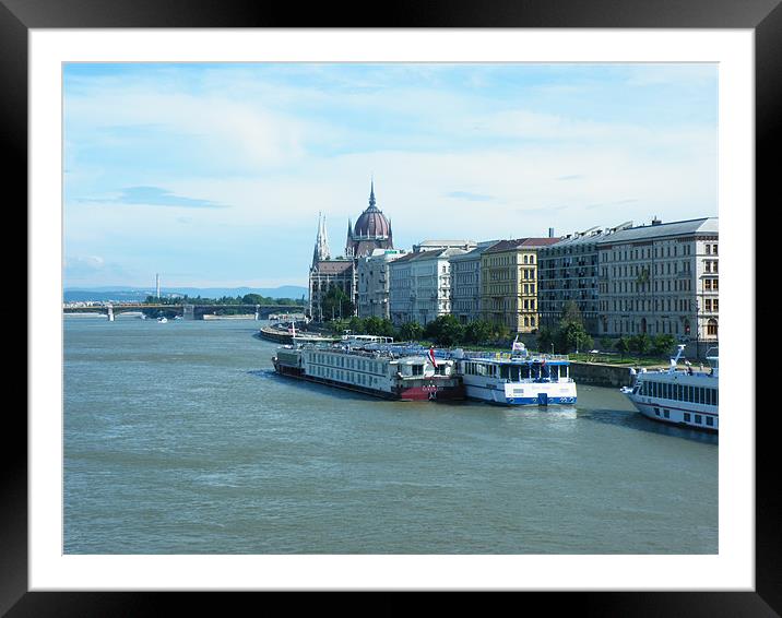 Ships on the Danube Framed Mounted Print by Ian McNicholls
