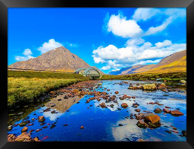 Etive Mor and Bridge to Glencoe Framed Print by Patrick MacRitchie