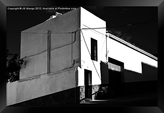 Black + White Building Framed Print by JG Mango