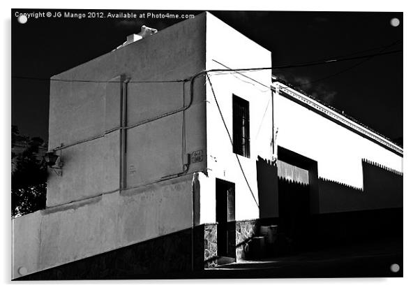 Black + White Building Acrylic by JG Mango