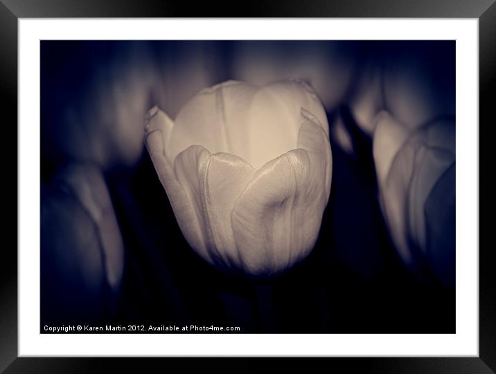 Tulip Blues Framed Mounted Print by Karen Martin
