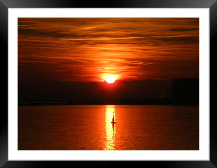 Relaxing Sun Set Framed Mounted Print by Bekie Spark
